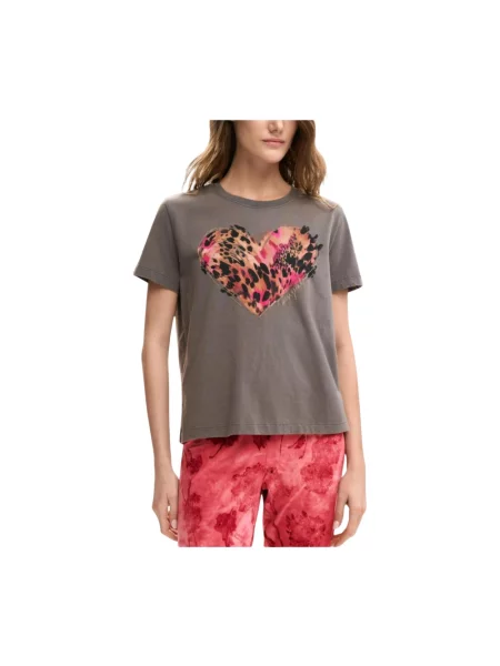Koszulka Desigual z nadrukiem szara
