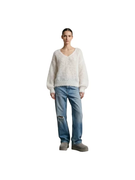 Sweter Americandreams wełniany biały