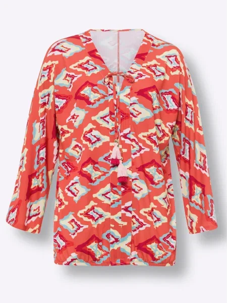 Heine Bluză deschis / galben pastel / corai albastru