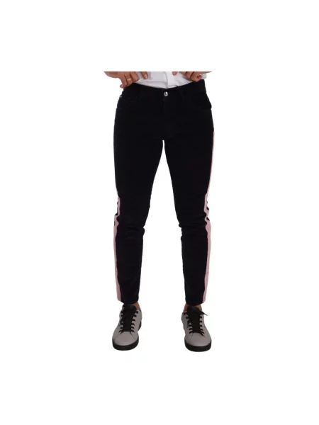 Skinny jeansy skinny Dolce And Gabbana sztruksowe czarne