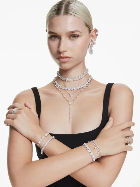 Palton Swarovski argintiu