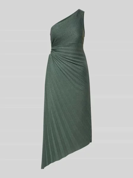 Sukienka koktajlowa w asymetrycznym stylu V By Vera Mont zielona