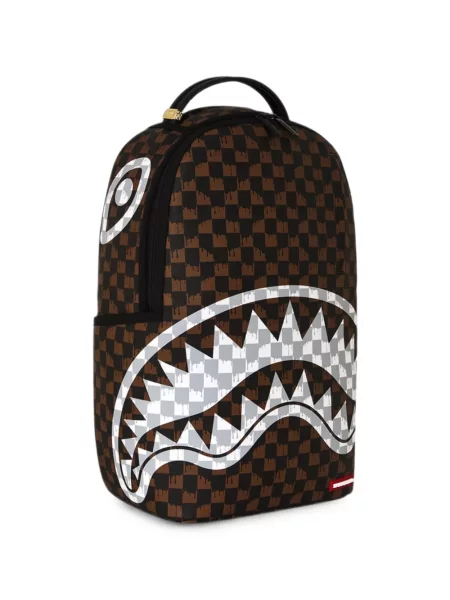 Rucsac Sprayground în carouri cu imagine maro
