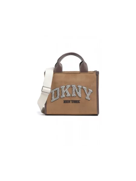 DKNY torebka z imitacji zamszu brązowa