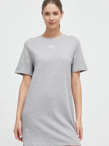 Рокля Reebok къса със стандартна кройка сиво