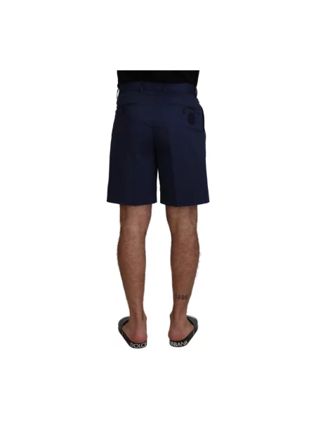 Bermudy Dolce And Gabbana z logo niebieskie