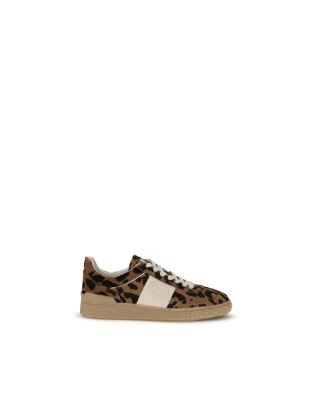 Sneakersy Valentino Garavani skórzane z nadrukiem brązowe