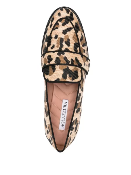 Pantofi loafer Aquazzura cu imagine cu model leopard