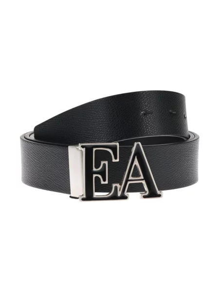 Pasek Emporio Armani skórzany czarny