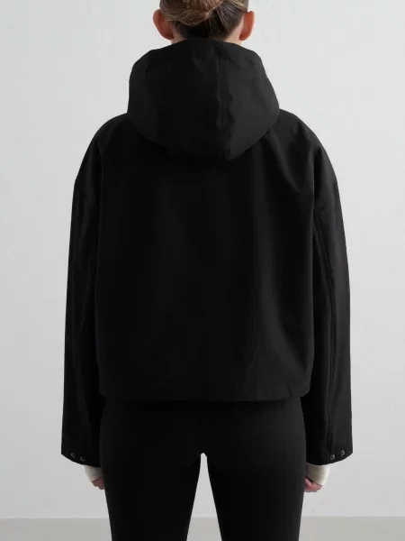 Anorak skrócony wodoodporny mm 3L regulowany kaptur czarny