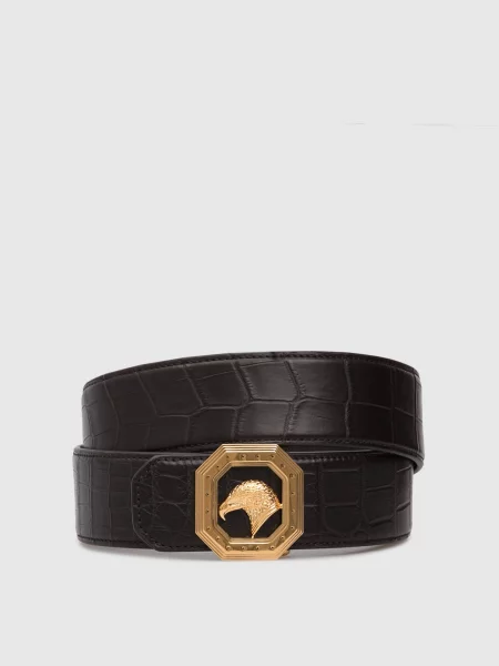 Кожаный ремень Stefano Ricci с ремешками коричневый