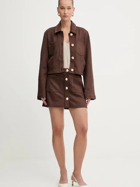 Bardot kurtka brązowa