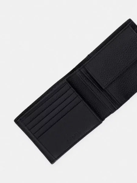 Portfel Calvin Klein skórzany z logo czarny