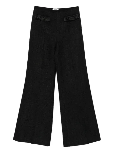 Pantaloni Sandro cu volane din tweed negru