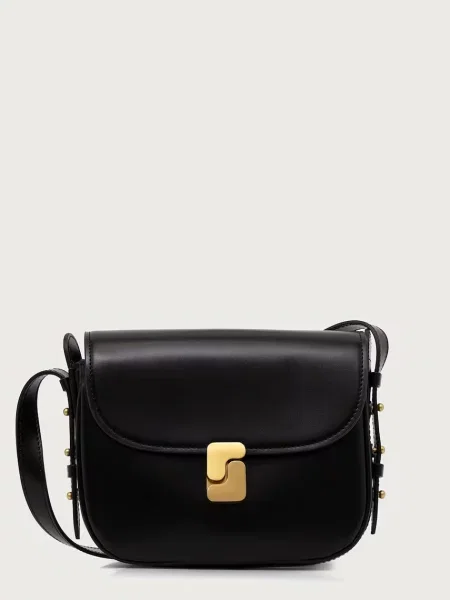 Soeur geantă crossbody pentru femei din piele BELLISSIMA MINI negru