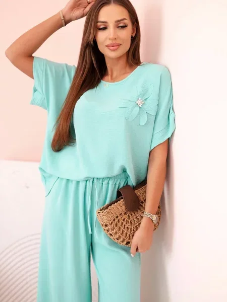 Pantaloni Kesi Włoski cu model floral