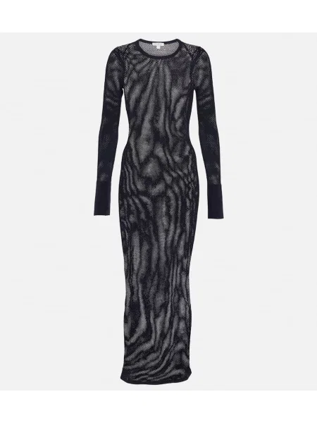 Sukienka Alaã¯a z siateczką z siateczki niebieska