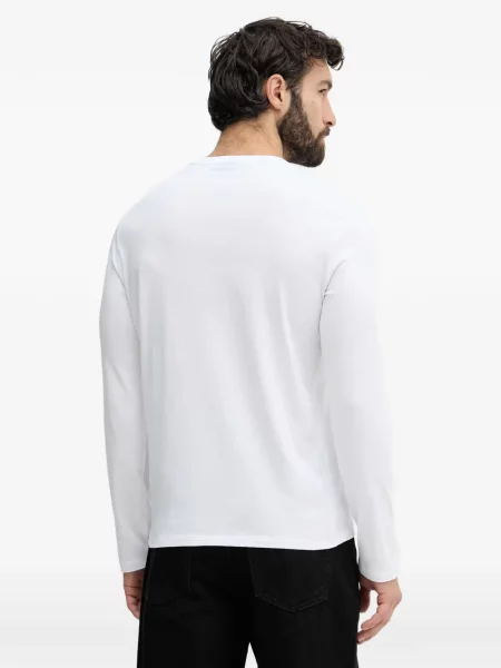 Lung tricou Armani Exchange cu imagine alb
