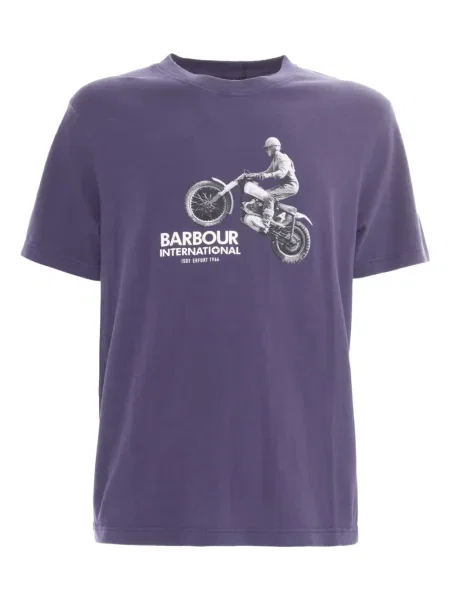 Tricou Barbour cu imagine albastru
