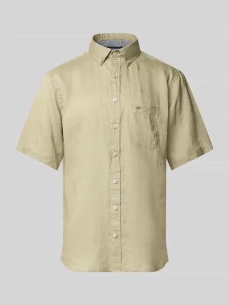 Koszula z lnu o kroju regular fit z kołnierzykiem typu button down Fynch-hatton