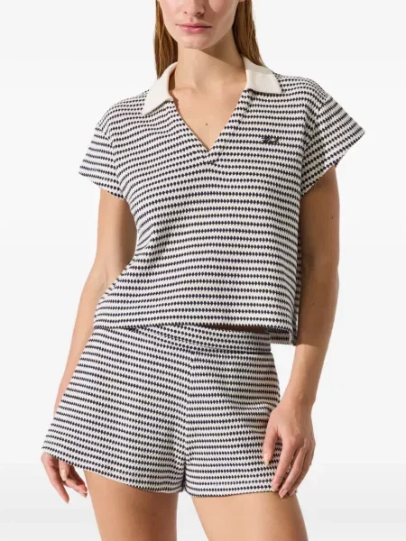 Top Karl Lagerfeld cu dungi transparente alb