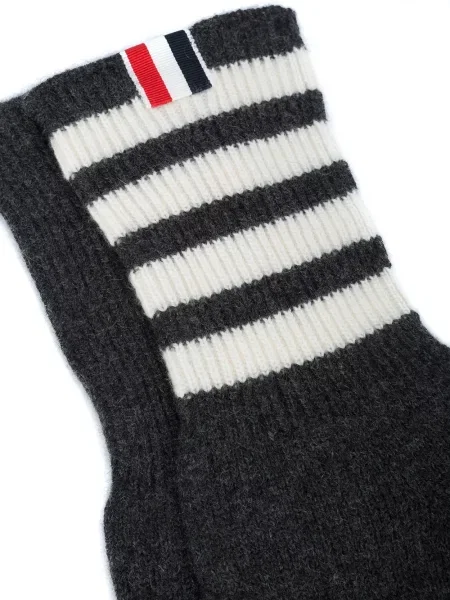 Kašmírové rukavice Thom Browne šedé