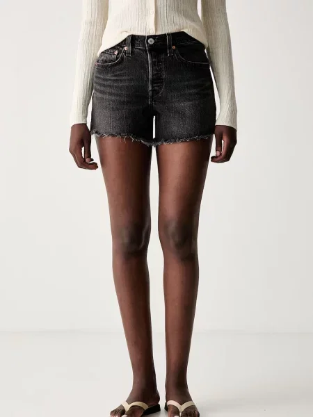Levi's pantaloni scurți pentru femei din denim CURVE negru