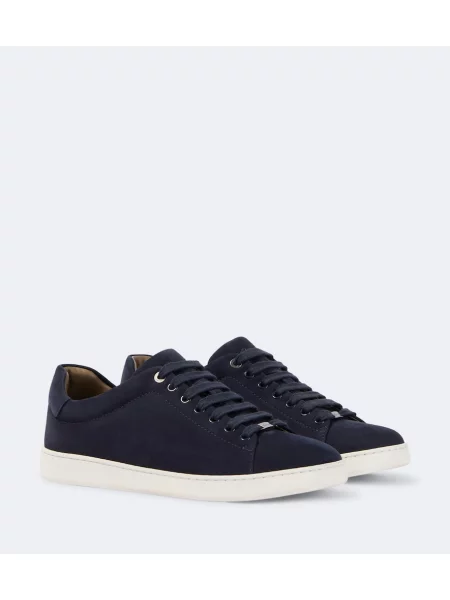 Sneakerși Brioni din piele de căprioară albastru