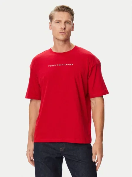 Tommy Hilfiger majica za muškarce od pamuka crvena