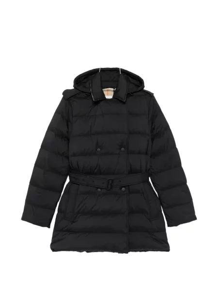 Ватиран препасан палто Burberry черно