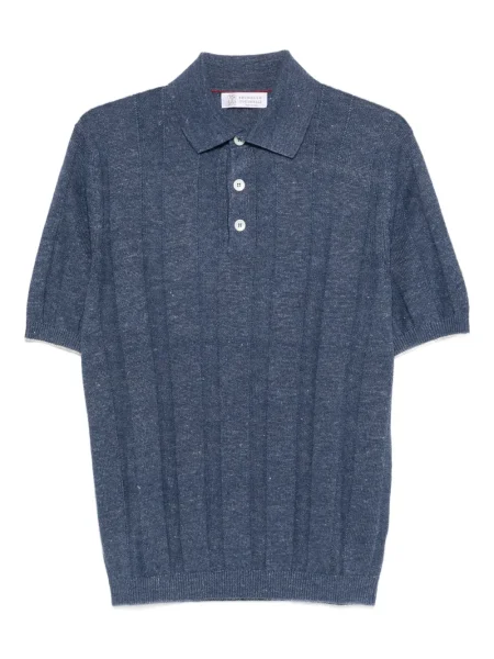 Polo Brunello Cucinelli tricotate albastru