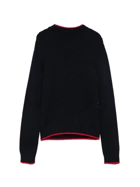 Pulover Dsquared2 tricotate cu autograf albastru