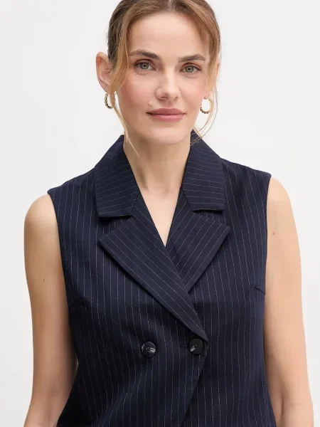 United Colors of Benetton kamizelka granatowy dwurzędowa