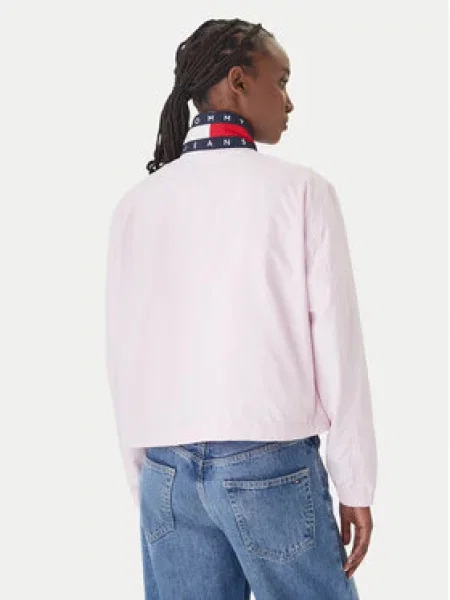Tommy Jeans Demisezoninė striukė Essential rožinė