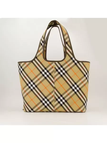Wielobarwność shopperka Burberry płócienna w kratkę beżowa