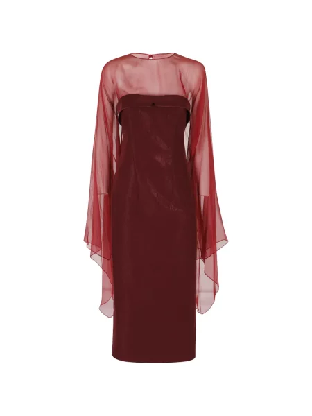 Rochie midi Alberta Ferretti fără bretele roșu
