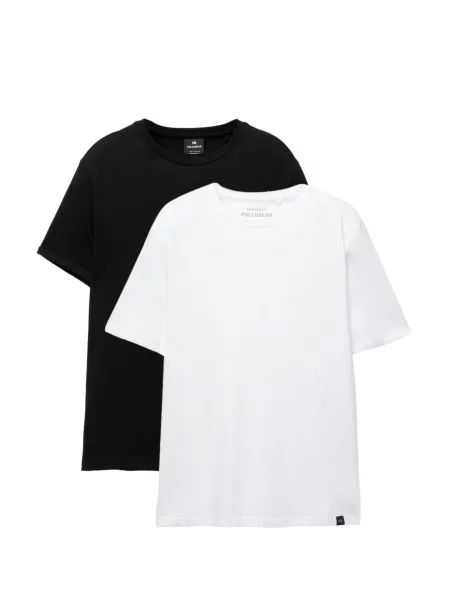 Pull&Bear Tricou negru alb