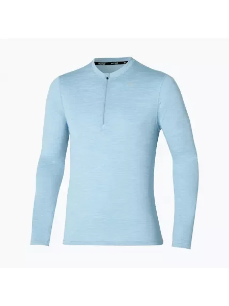Мъжка тениска за бягане с дълъг ръкав Mizuno Impulse Core Half Zip glacier lake синьо