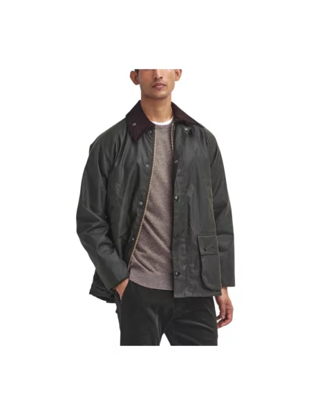 Lniana lekka kurtka Barbour zielona