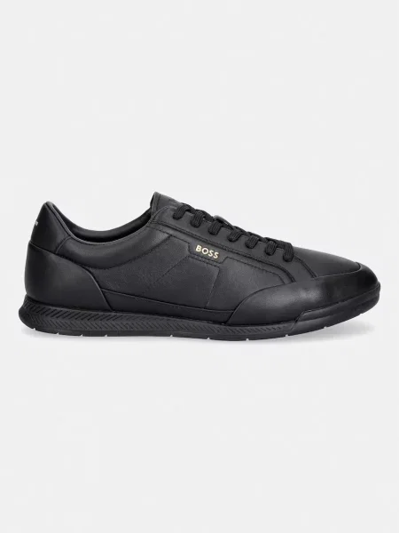 BOSS Nitan sneakers pánske kožené čierna