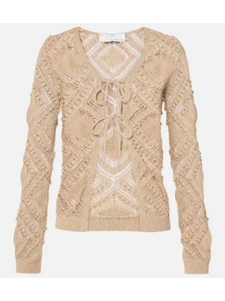 Cardigan Xu Zhi din dantelă bej