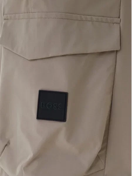 BOSS Medžiaginės kelnės T_Urbanex-Cargolight Tapered Fit žalia