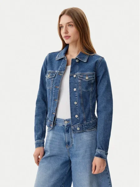 Дънково яке Tommy Jeans преходен модел синьо