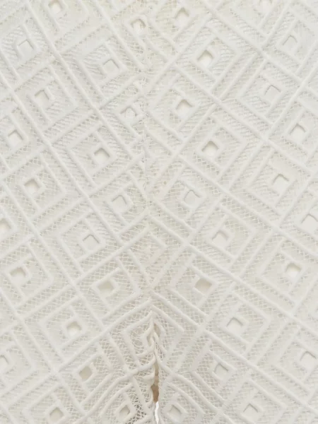 Pantaloni scurți Sandro cu imprimeu geometric din dantelă alb