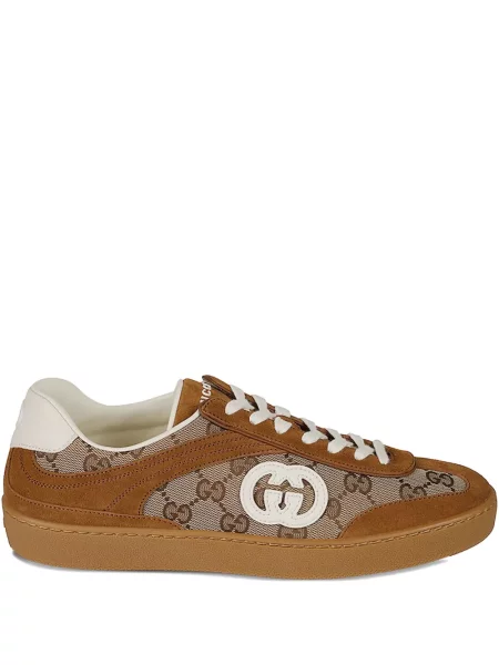 Sneakerși Gucci din piele maro