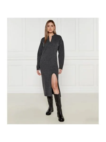 Pinko De lână rochie cu adaos de cașmir gri