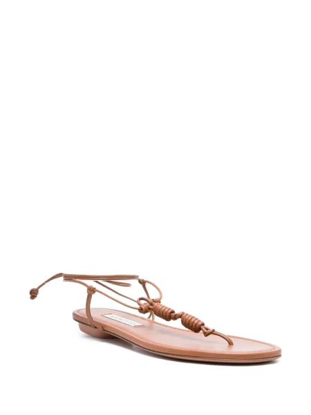 Кожени сандали Aquazzura без ток кафяво