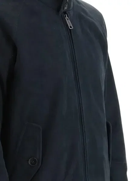 Geacă Baracuta din piele de căprioară albastru