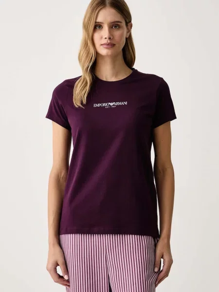 Emporio Armani Underwear tricou loungewear pentru femei din cu violet