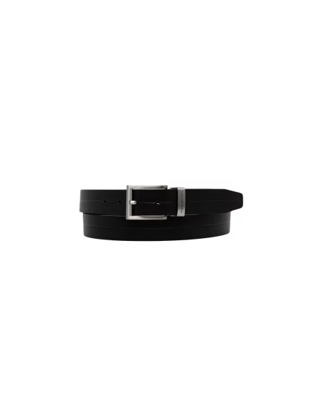 Armani Exchange pasek skórzany czarny